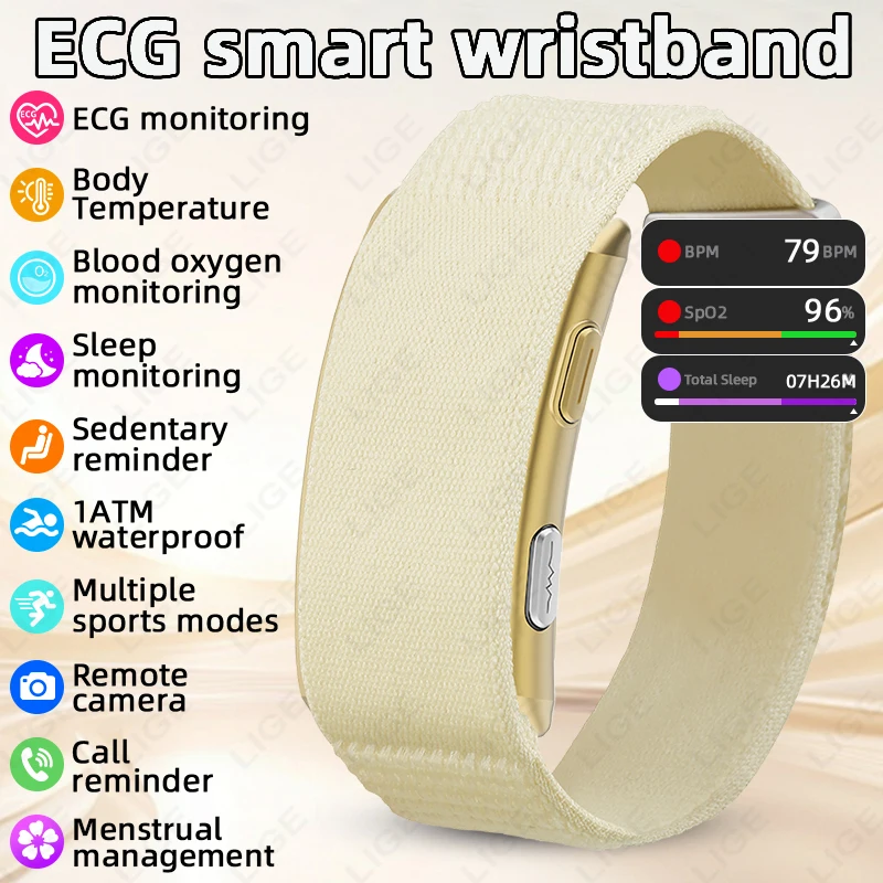 Fall Detection Watch - Hommes montre intelligente ECG santé pression